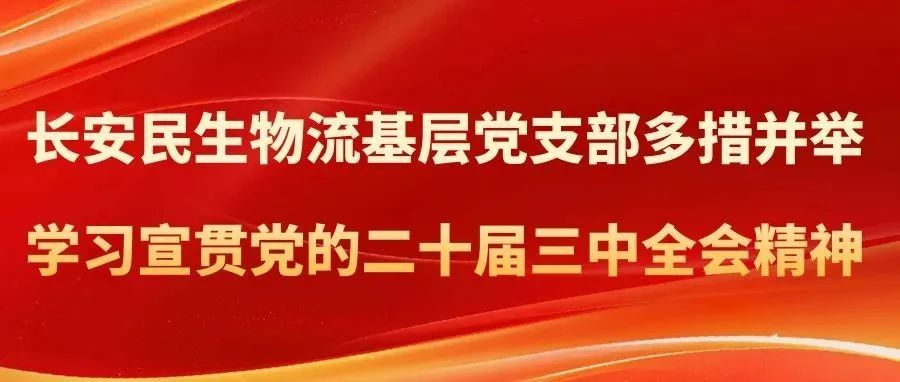 长安民生物流基层党支部多措并举学习宣贯党的二十届三中全会精神【CMAL大学习<3>】