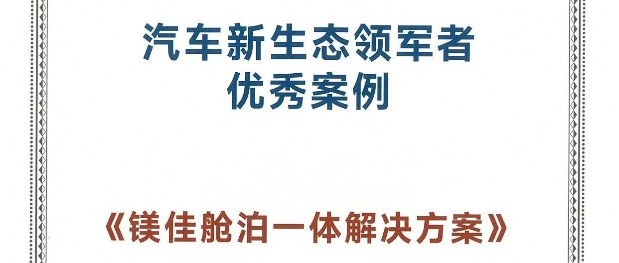 镁佳科技在2024中国企业家博鳌论坛上获评“汽车新生态领军者优秀案例”